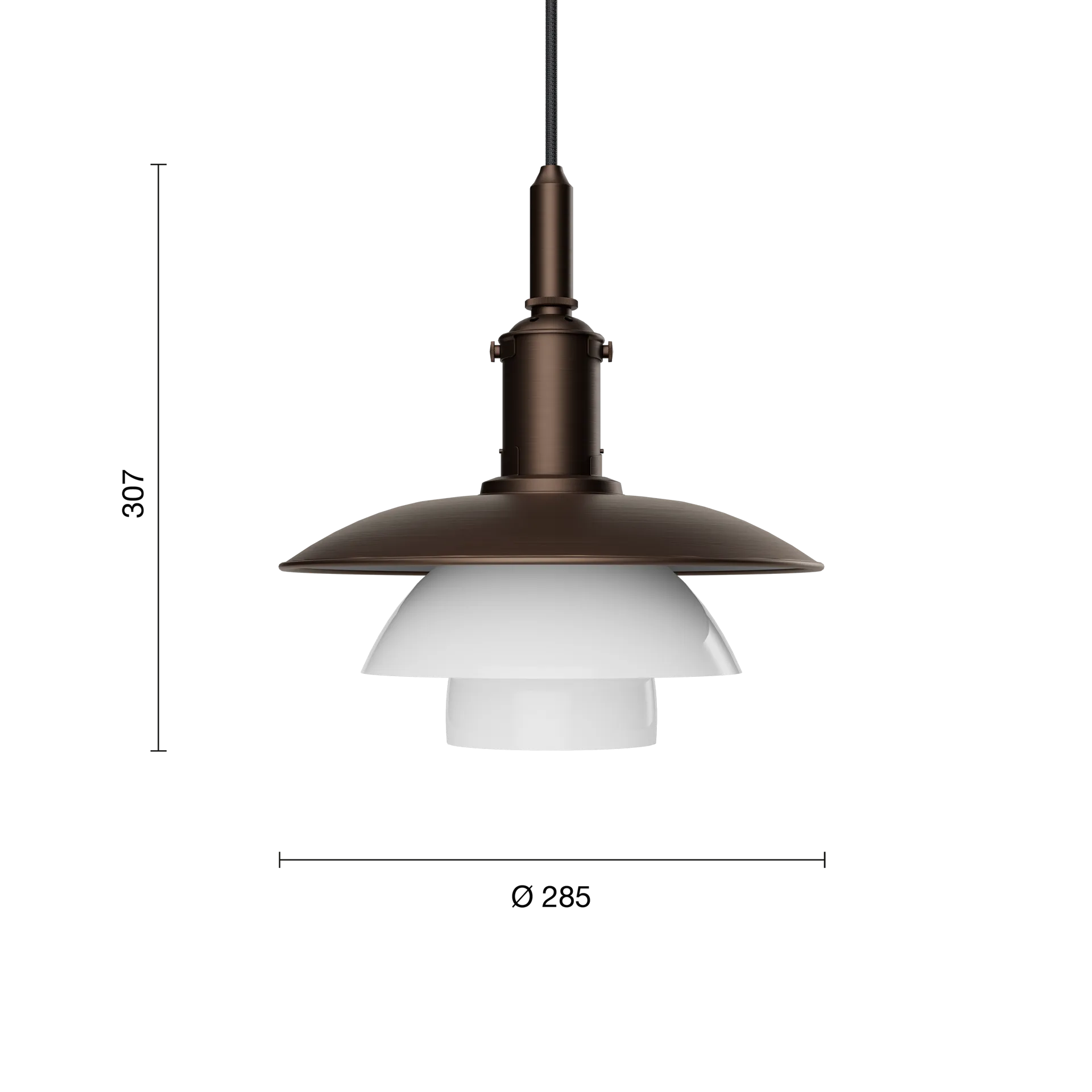 Lampa wisząca PH 3/3 Luna, Aged brass-szkło opalowe Louis Poulsen