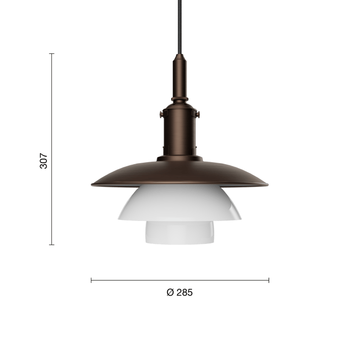 Lampa wisząca PH 3/3 Luna, Aged brass-szkło opalowe Louis Poulsen