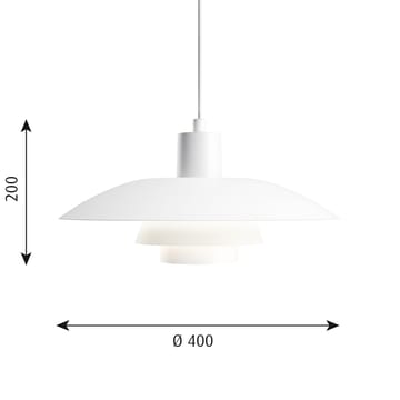 Lampa wisząca PH 4/3 Ø40 cm - Biały - Louis Poulsen