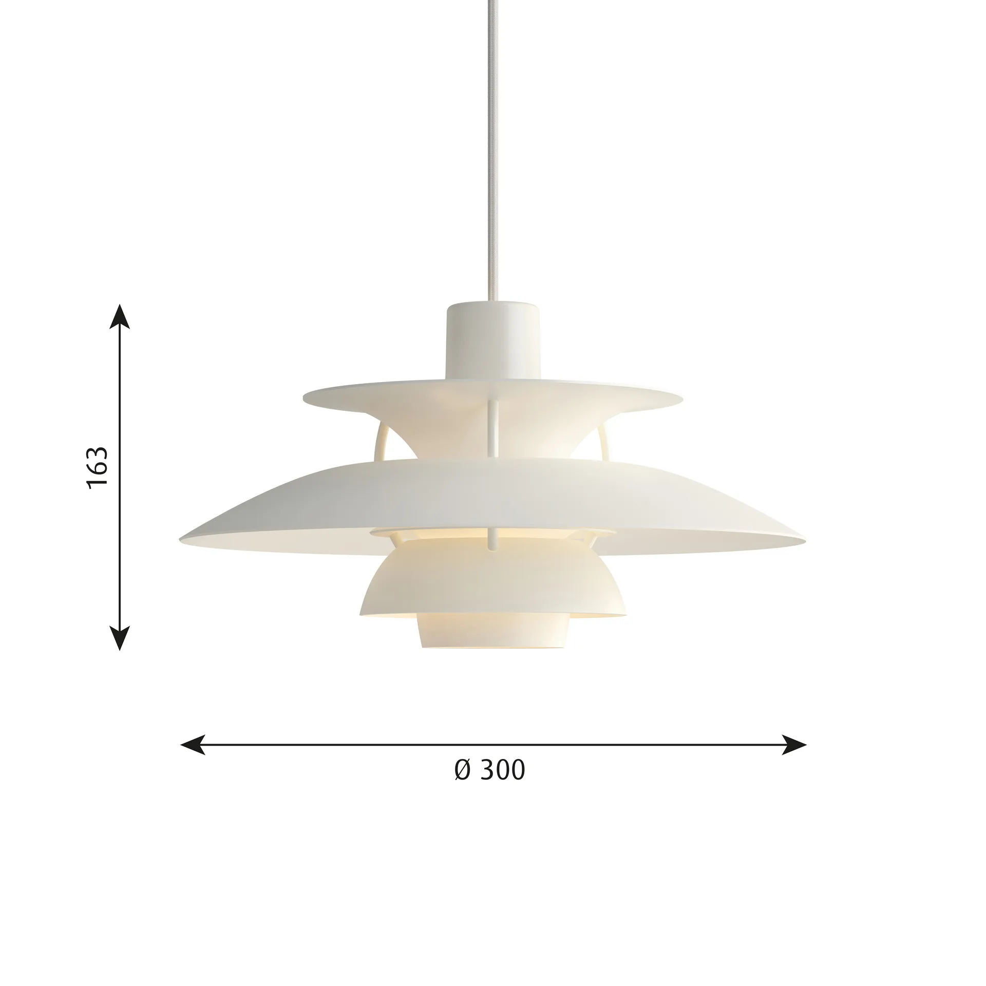 Lampa wisząca PH 5, Ø300, Biały Louis Poulsen