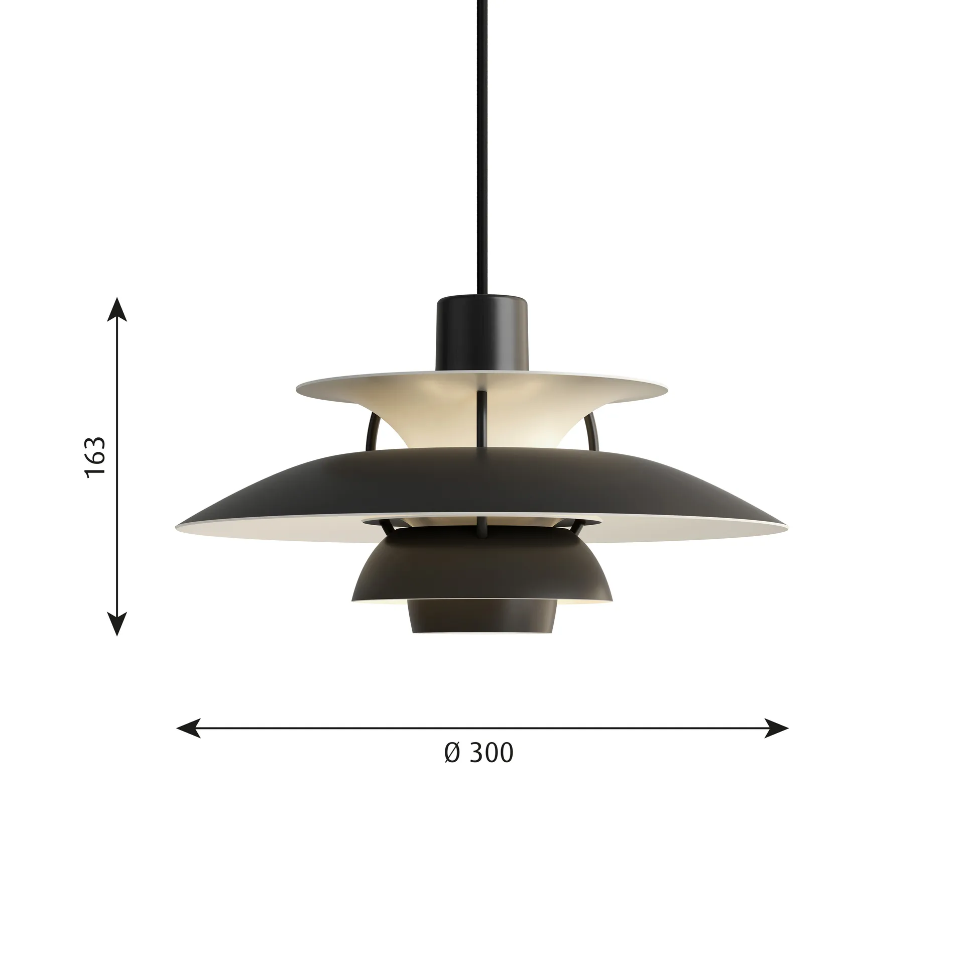 Lampa wisząca PH 5, Ø300, Czarny Louis Poulsen