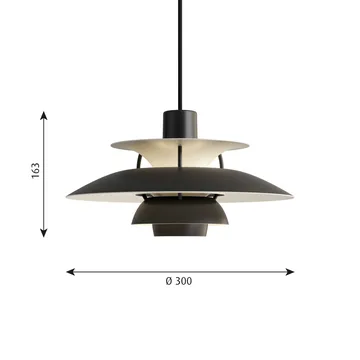 Lampa wisząca PH 5 - Ø300, Czarny - Louis Poulsen