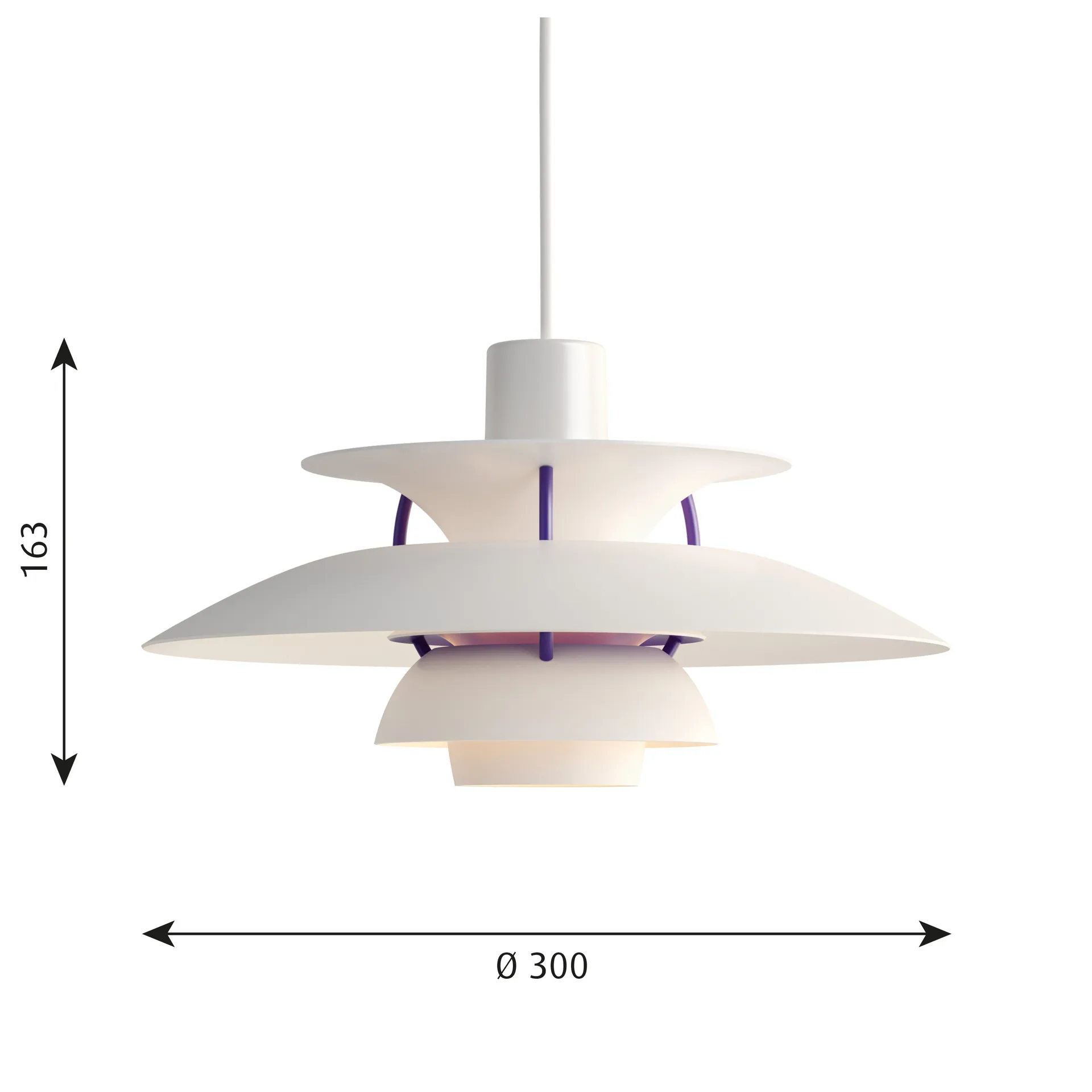 Lampa wisząca PH 5, Ø300, Klasyczna biel Louis Poulsen