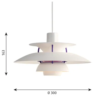 Lampa wisząca PH 5 - Ø300, Klasyczna biel - Louis Poulsen
