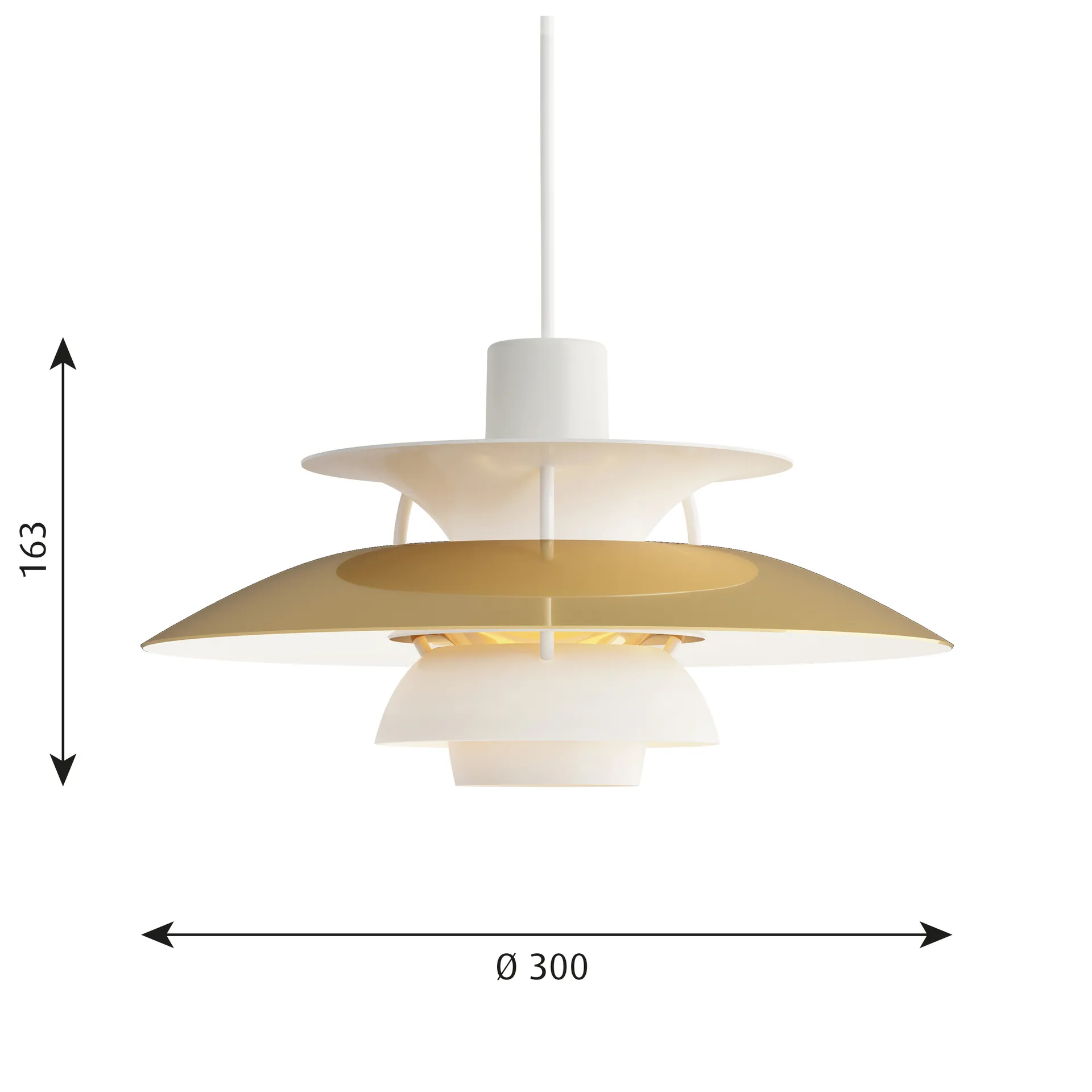 Lampa wisząca PH 5, Ø300, Mosiądz Louis Poulsen