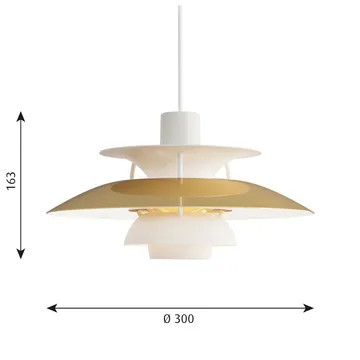 Lampa wisząca PH 5 - Ø300, Mosiądz - Louis Poulsen