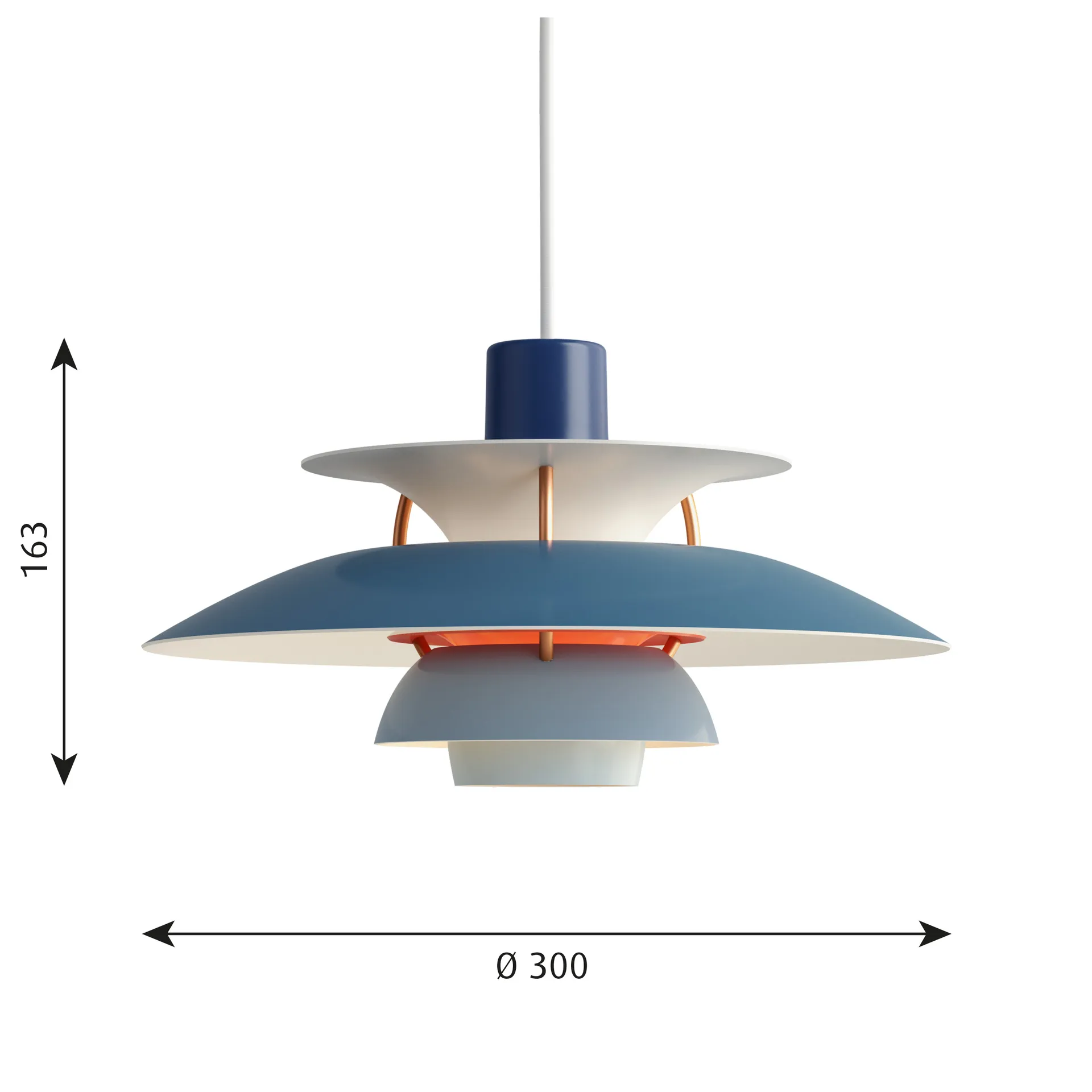 Lampa wisząca PH 5, Ø300, Niebieski Louis Poulsen