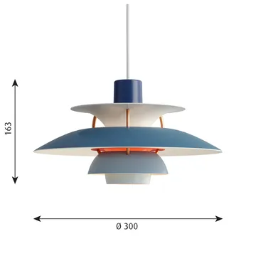 Lampa wisząca PH 5 - Ø300, Niebieski - Louis Poulsen