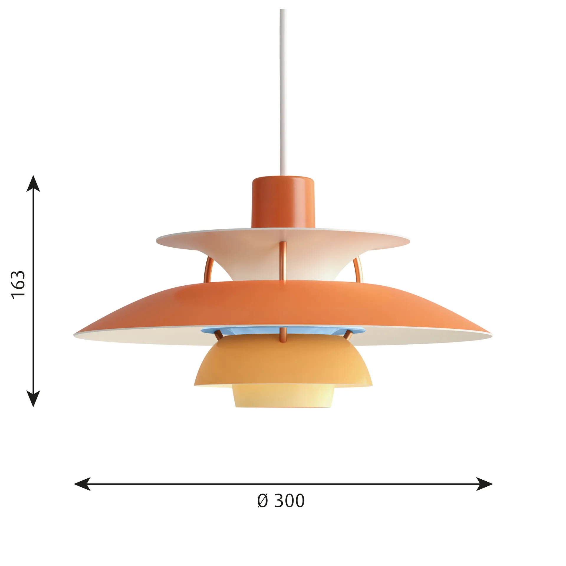 Lampa wisząca PH 5, Ø300, pomarańczowy Louis Poulsen
