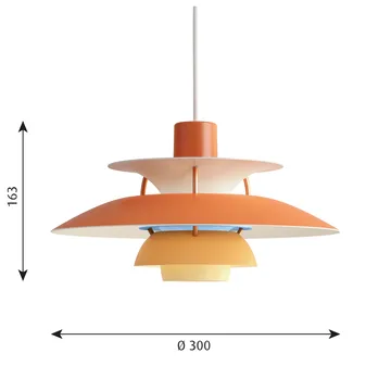 Lampa wisząca PH 5 - Ø300, pomarańczowy - Louis Poulsen