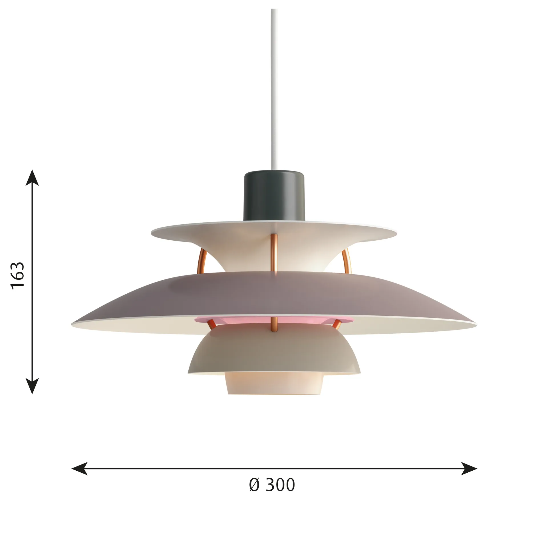 Lampa wisząca PH 5, Ø300, Szary Louis Poulsen
