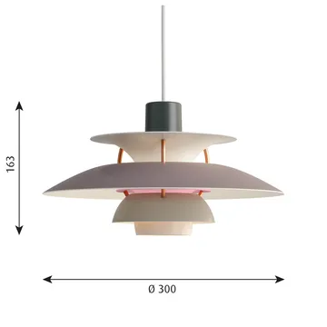 Lampa wisząca PH 5 - Ø300, Szary - Louis Poulsen