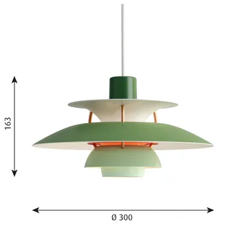 Lampa wisząca PH 5 - Ø300, Zielony - Louis Poulsen
