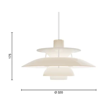 Lampa wisząca PH 5, Ø32 cm - Opal beige - Louis Poulsen