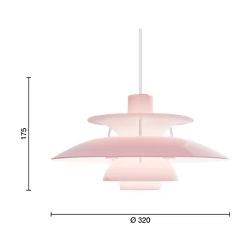 Lampa wisząca PH 5, Ø32 cm - Opal pale rose - Louis Poulsen