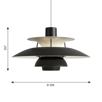 Lampa wisząca PH 5 - Ø500, Czarny - Louis Poulsen