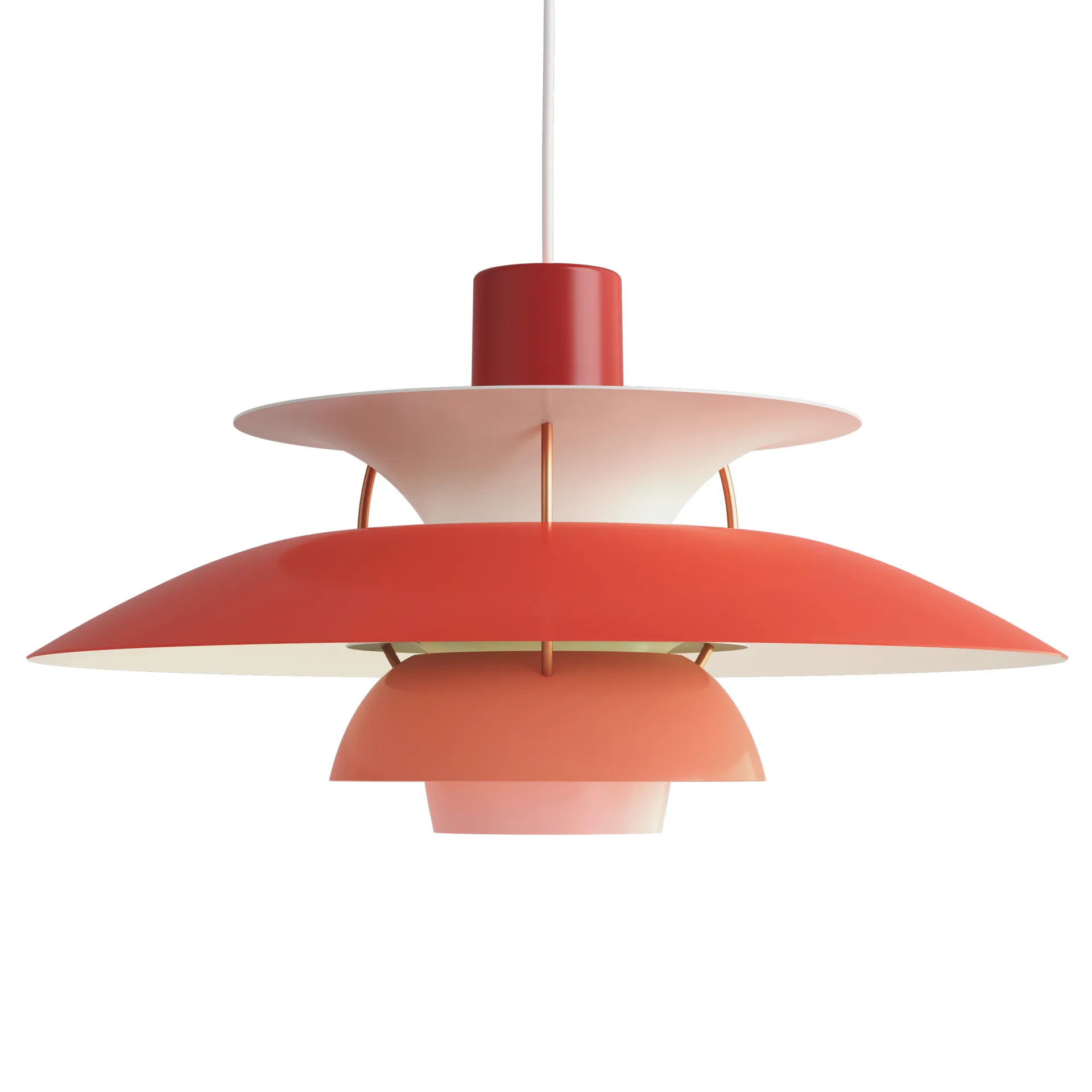 Lampa wisząca PH 5, Ø500, Czerwony Louis Poulsen