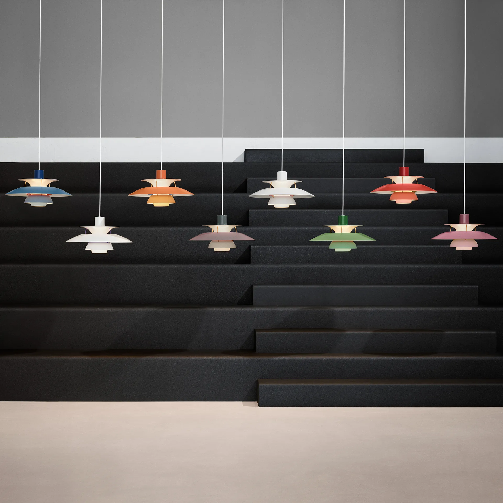 Lampa wisząca PH 5, Ø500, Czerwony Louis Poulsen