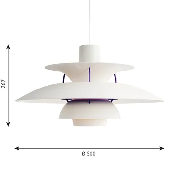 Lampa wisząca PH 5 - Ø500, Klasyczna biel - Louis Poulsen