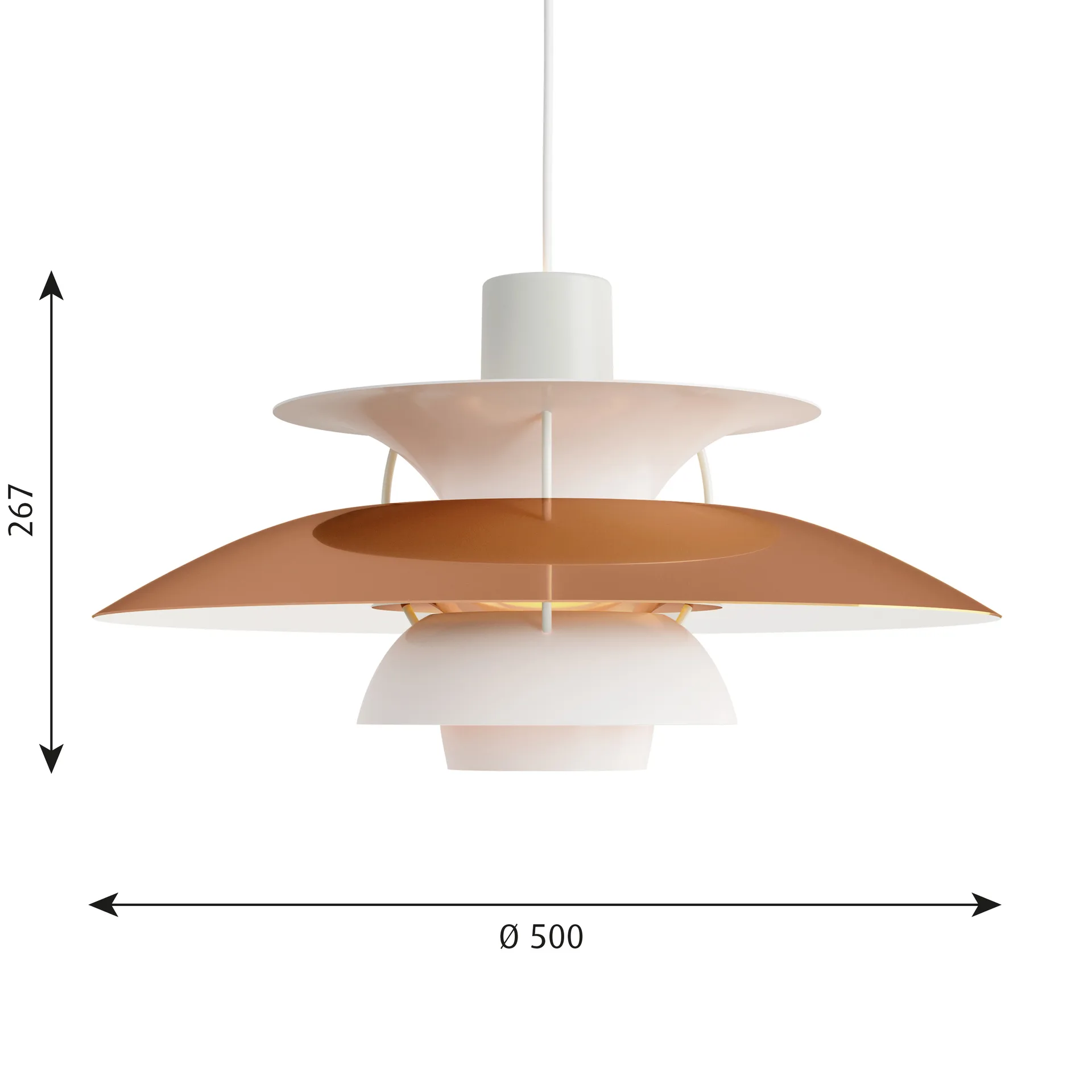 Lampa wisząca PH 5, Ø500, Miedź Louis Poulsen