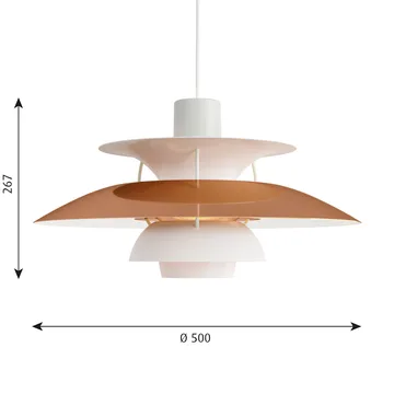 Lampa wisząca PH 5 - Ø500, Miedź - Louis Poulsen