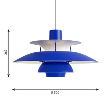 Lampa wisząca PH 5 - Ø500, Niebieski - Louis Poulsen