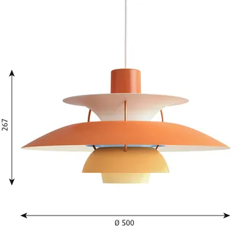 Lampa wisząca PH 5 - Ø500, Orange - Louis Poulsen