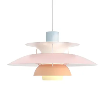 Lampa wisząca PH 5 - Ø500, Pastel-niebieski-róż-brzoskwinia - Louis Poulsen