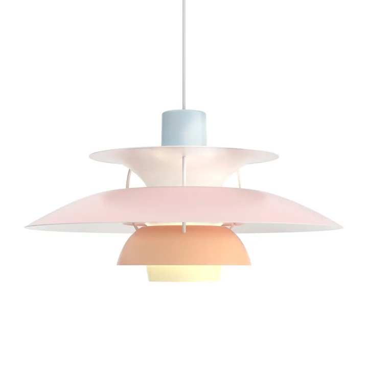 Lampa wisząca PH 5 - Ø500, Pastel-niebieski-róż-brzoskwinia - Louis Poulsen