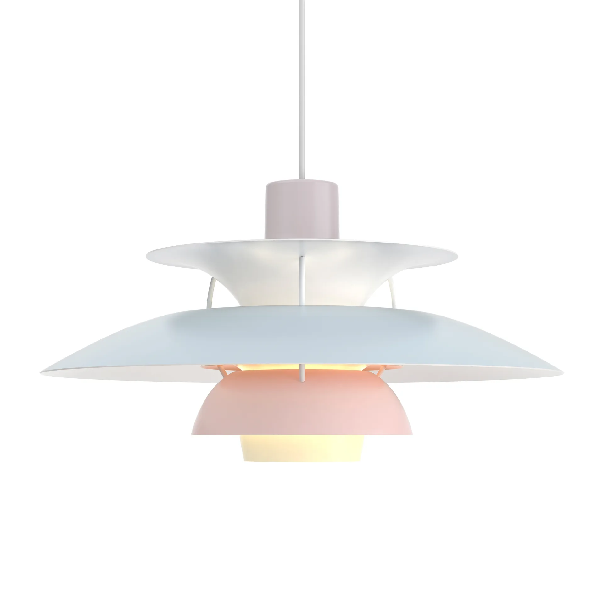 Lampa wisząca PH 5, Ø500, Pastel-szary ostrygowy-niebieski-róż Louis Poulsen