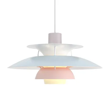 Lampa wisząca PH 5 - Ø500, Pastel-szary ostrygowy-niebieski-róż - Louis Poulsen