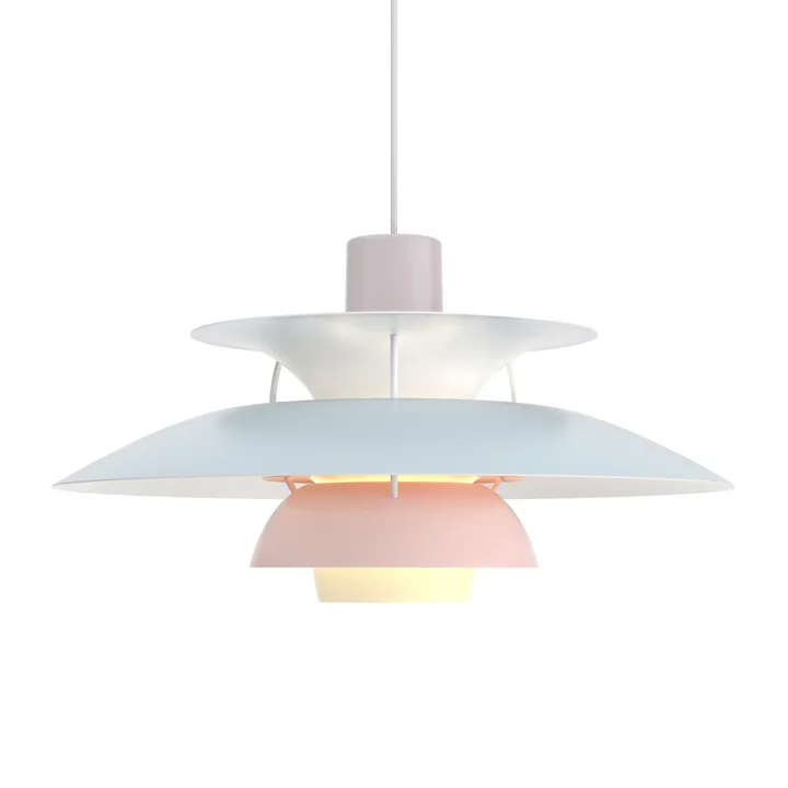 Lampa wisząca PH 5 - Ø500, Pastel-szary ostrygowy-niebieski-róż - Louis Poulsen