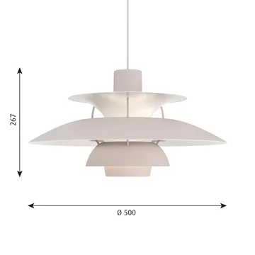 Lampa wisząca PH 5 - Ø500, Szary ostrygowy - Louis Poulsen
