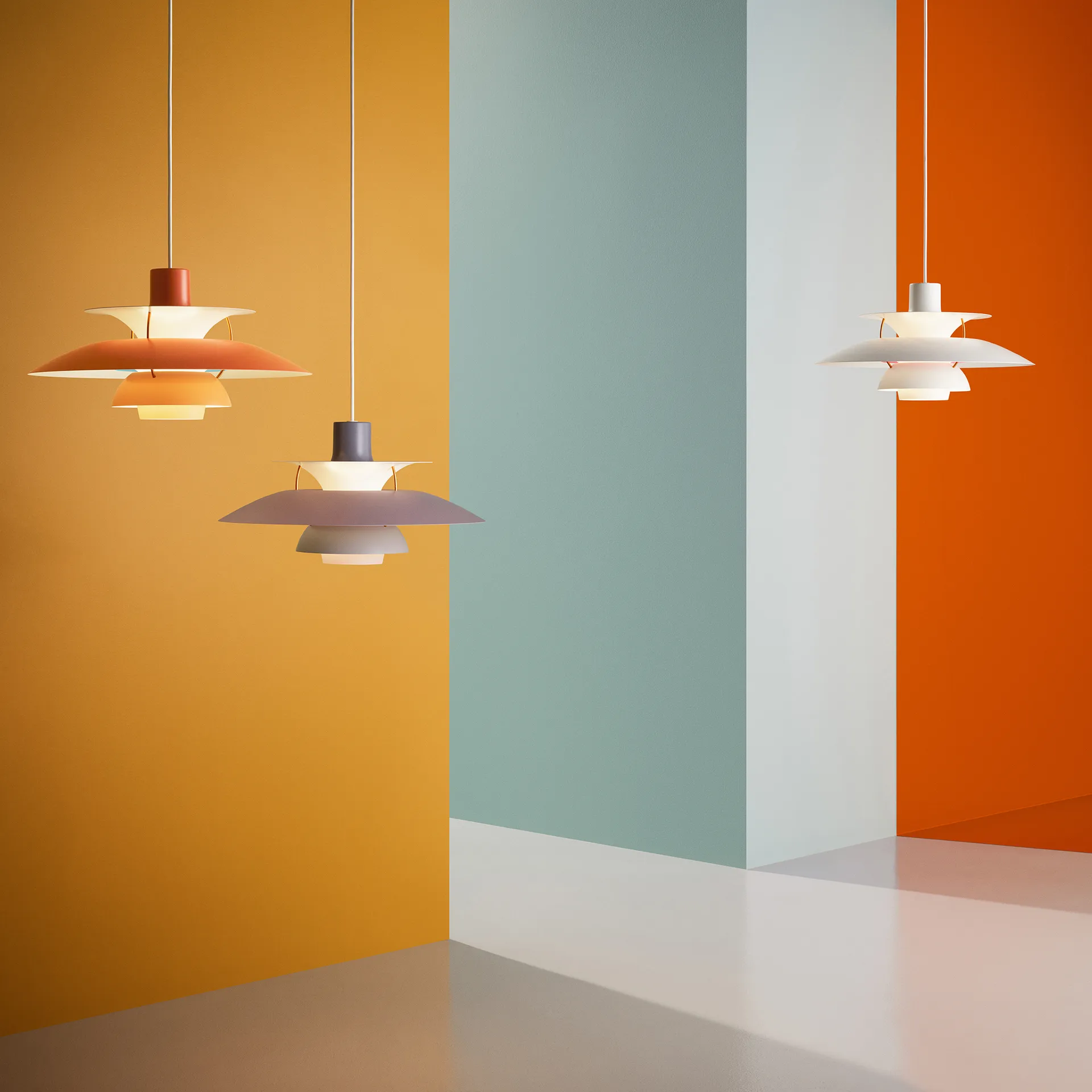 Lampa wisząca PH 5, Ø500, Szary Louis Poulsen