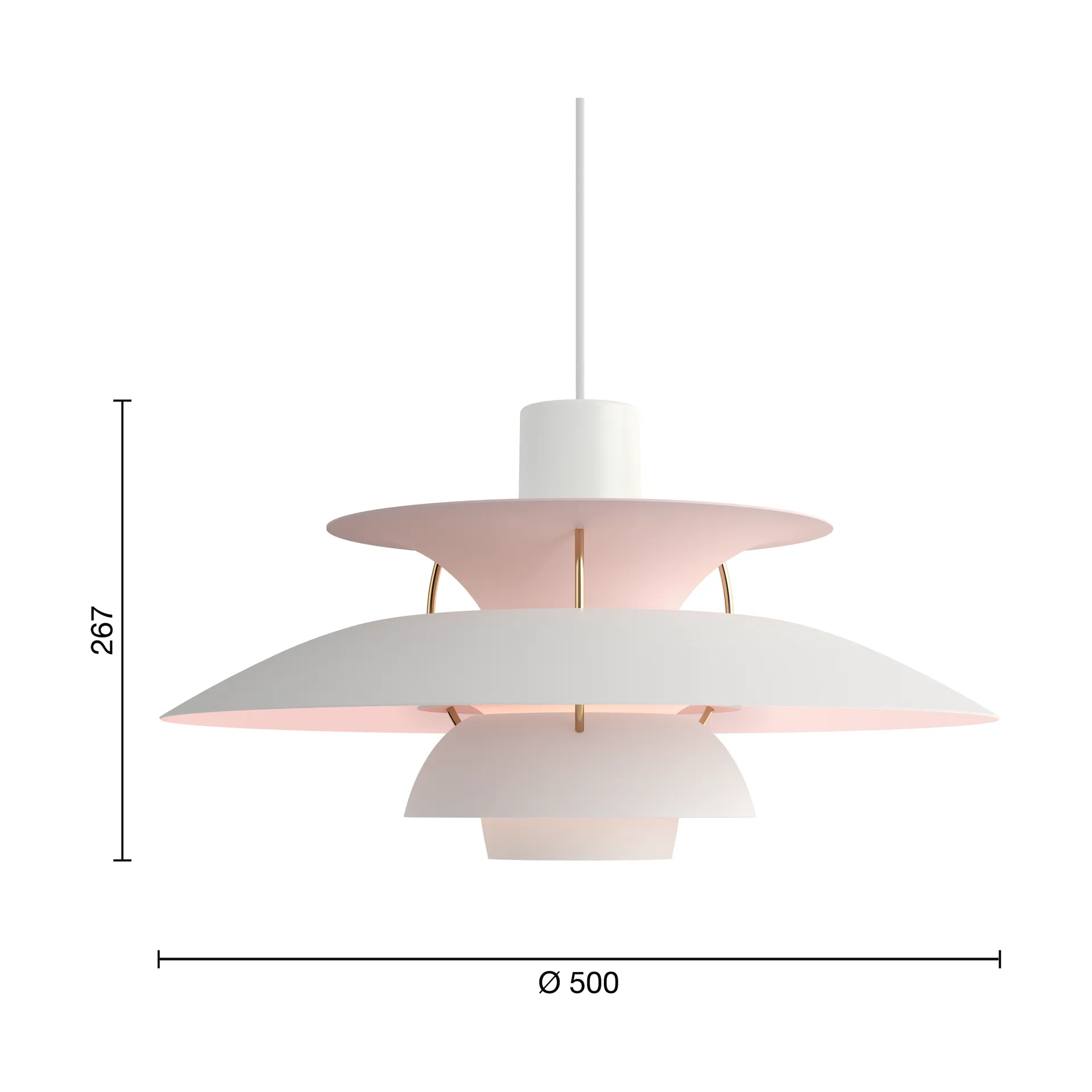 Lampa wisząca PH 5 Anniversary edition, Matte white-pale rose Louis Poulsen