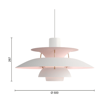 Lampa wisząca PH 5 Anniversary edition - Matte white-pale rose - Louis Poulsen