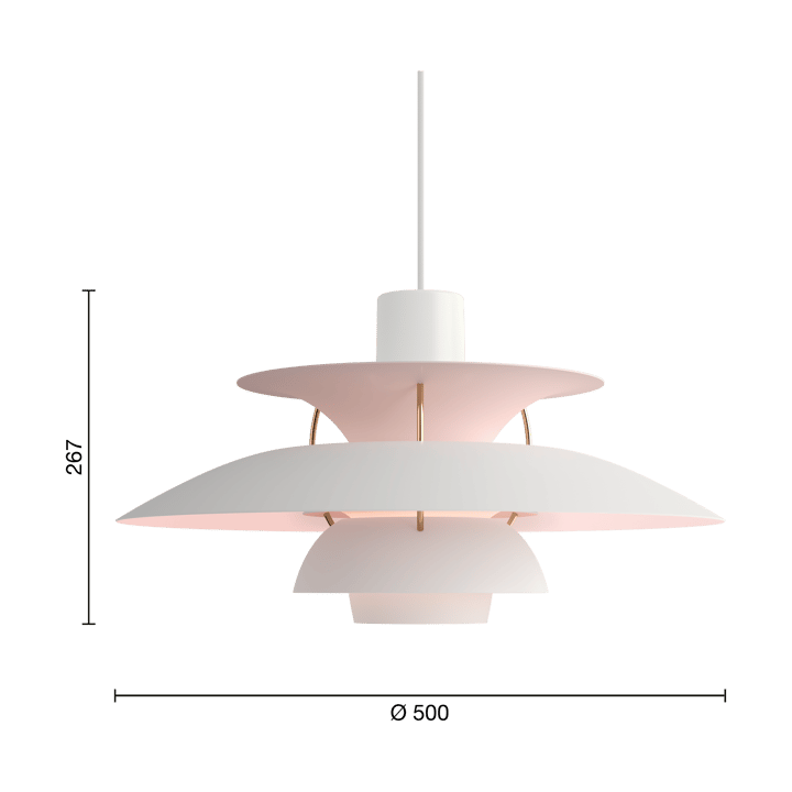 Lampa wisząca PH 5 Anniversary edition, Matte white-pale rose Louis Poulsen