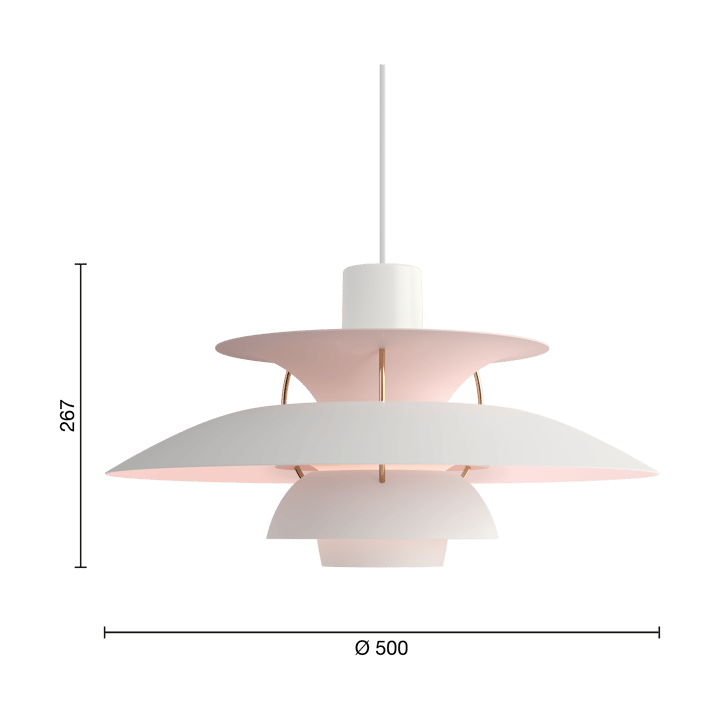 Lampa wisząca PH 5 Anniversary edition - Matte white-pale rose - Louis Poulsen