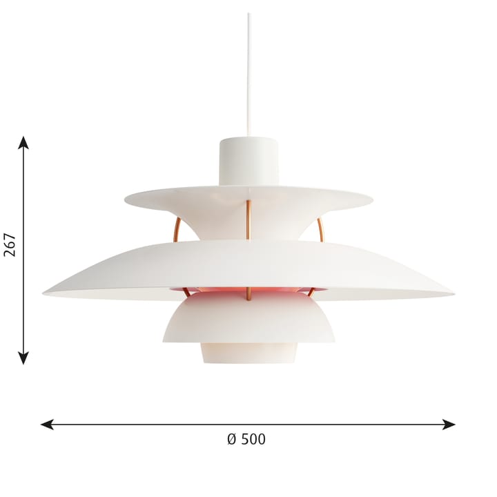 Lampa wisząca PH 5, Biały Louis Poulsen