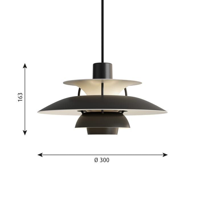 Lampa wisząca PH 5 MINI monochromatyczna, Czarny Louis Poulsen