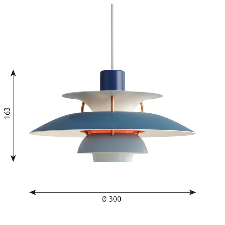 Lampa wisząca PH 5 MINI, Niebieski Louis Poulsen