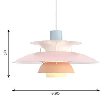 Lampa wisząca PH 5 - Pastel-niebieski-róż-brzoskwinia - Louis Poulsen