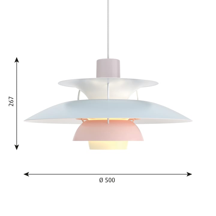 Lampa wisząca PH 5 - Pastel-szary ostrygowy-niebieski-róż - Louis Poulsen