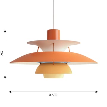 Lampa wisząca PH 5 - pomarańczowy - Louis Poulsen