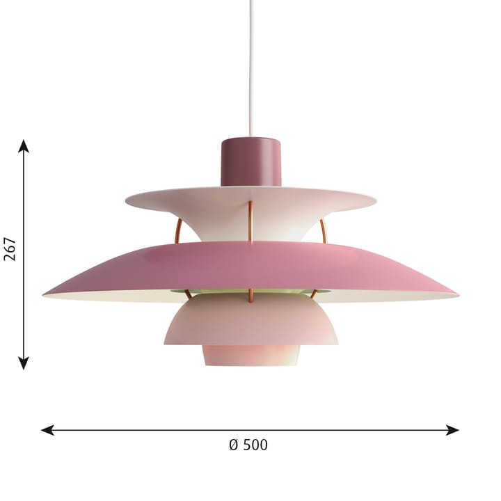 Lampa wisząca PH 5, Różowy Louis Poulsen