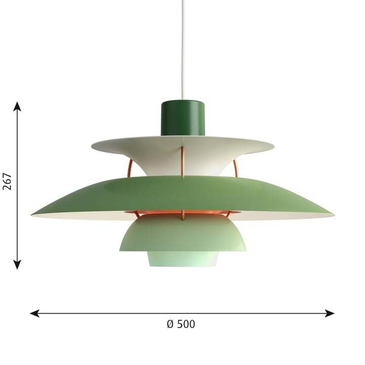 Lampa wisząca PH 5, Zielony Louis Poulsen