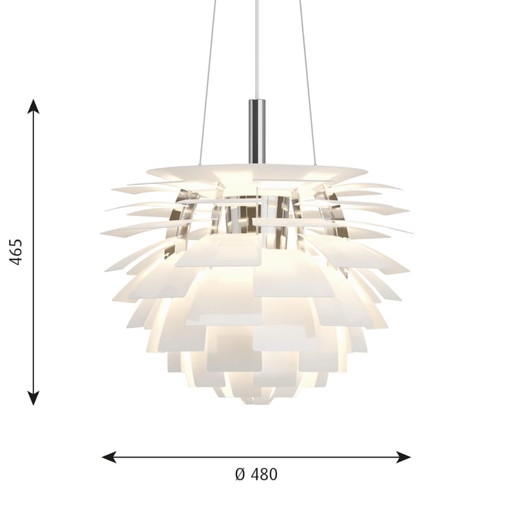 Lampa wisząca PH Artichoke Ø48 cm, Biały Louis Poulsen