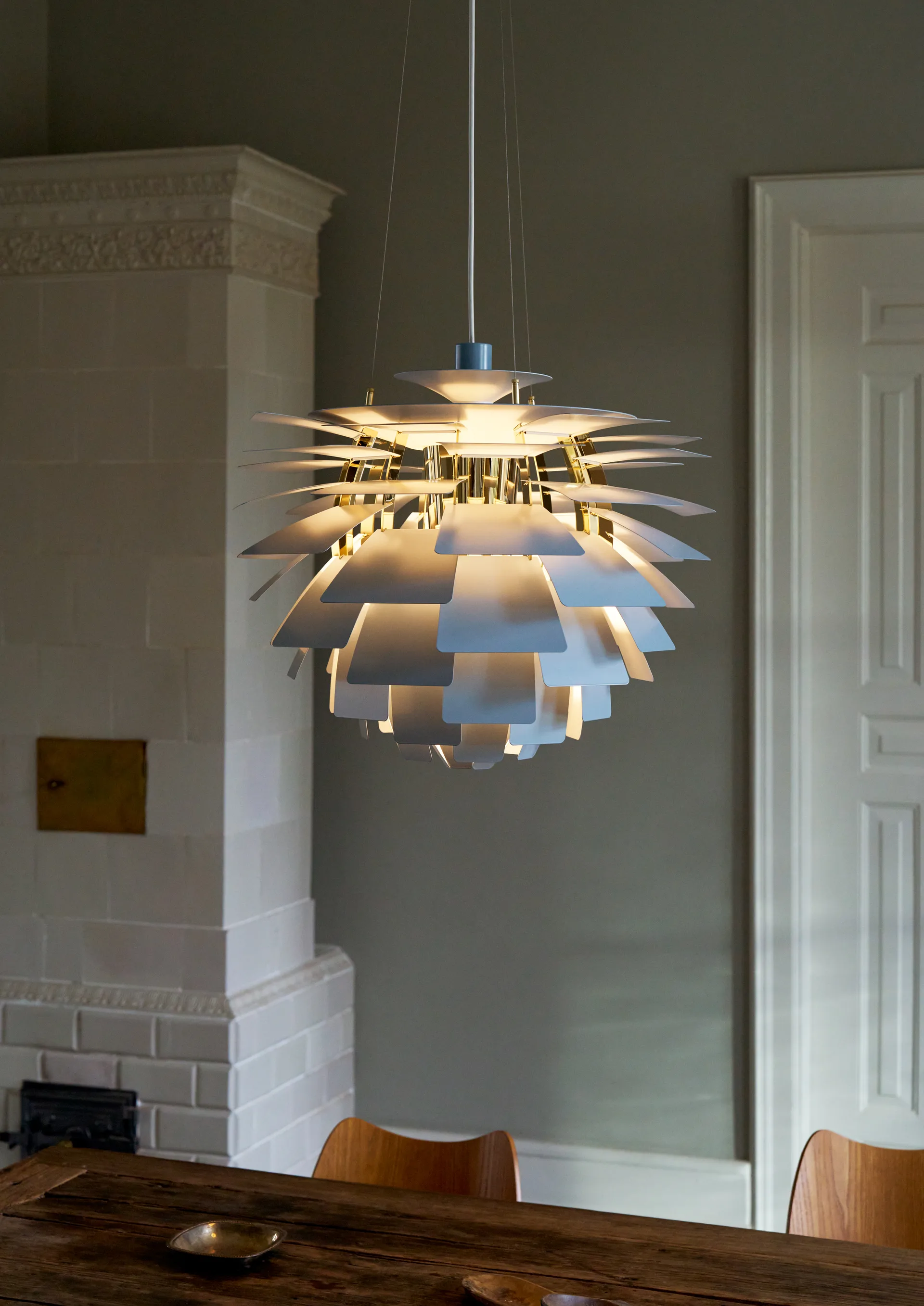 Lampa wisząca PH Artichoke Ø48 cm, Dusty blue-brass metallised Louis Poulsen