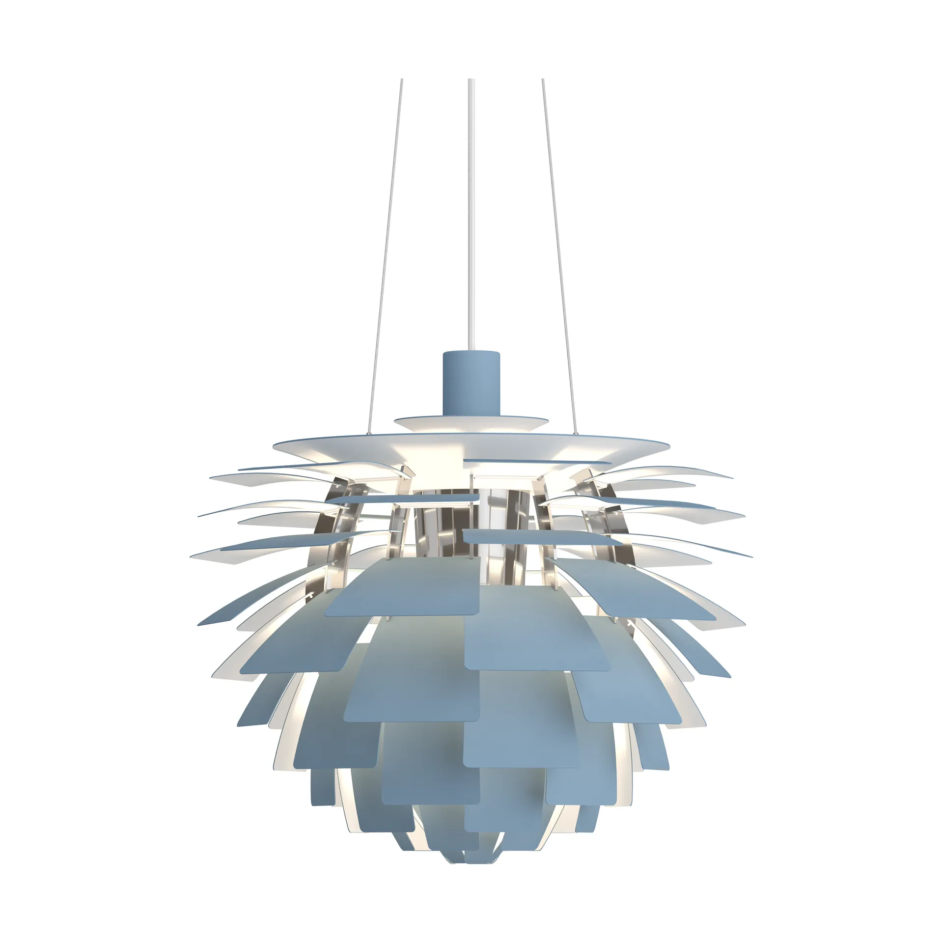 Lampa wisząca PH Artichoke Ø48 cm, Dusty blue-high lustre chrome plated Louis Poulsen