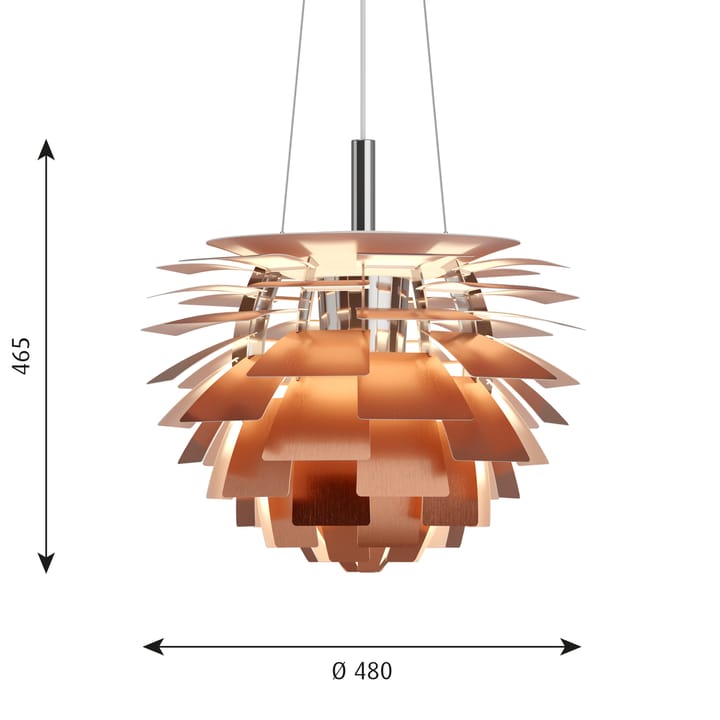 Lampa wisząca PH Artichoke Ø48 cm, Miedź Louis Poulsen